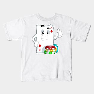 Poker card with Poker chips Kids T-Shirt